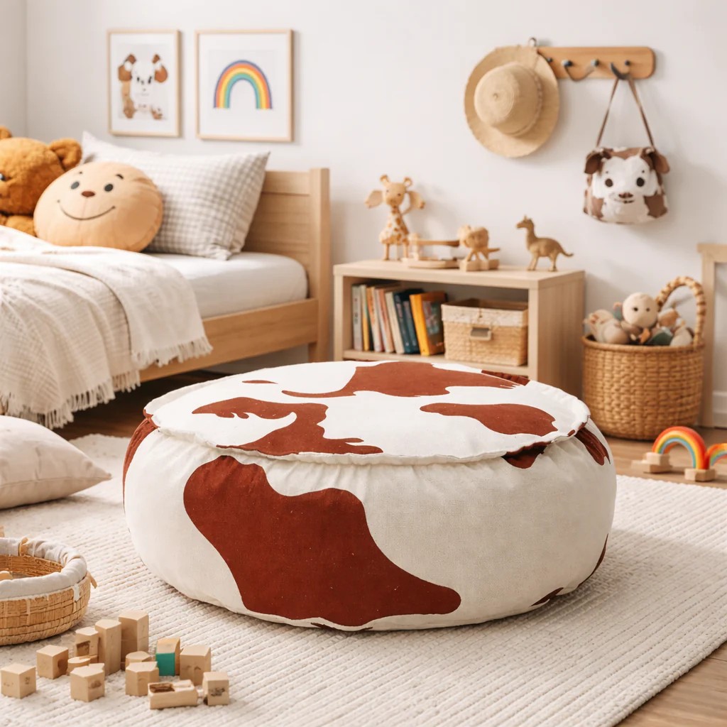Pouf Enfant Rond – Collection Vache – Image 2