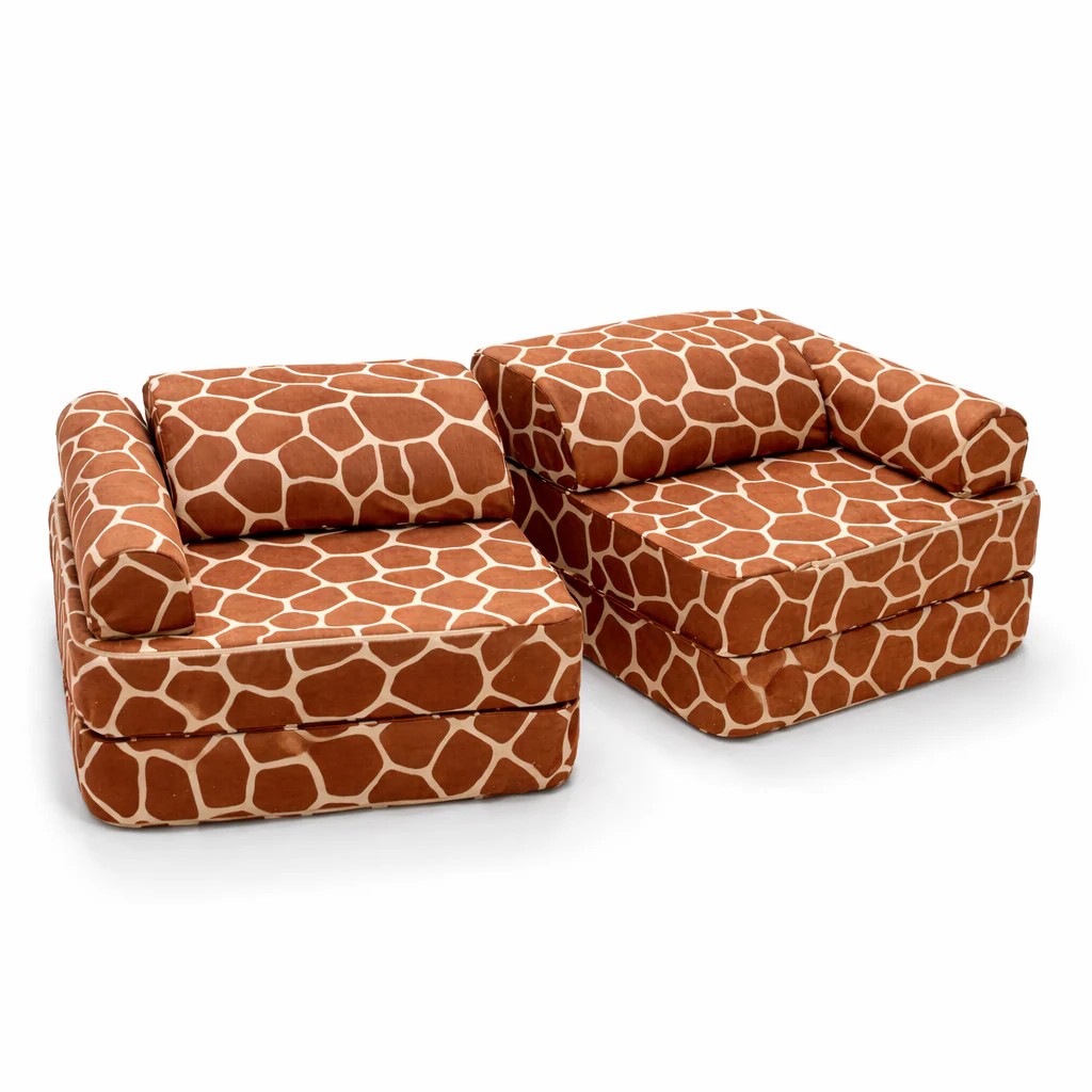 Canapé Modulable Enfant Girafe 120 cm – 12 Éléments