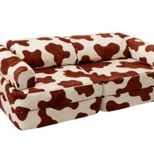 Canapé Modulable Enfant Vache 120 cm – 12 Éléments